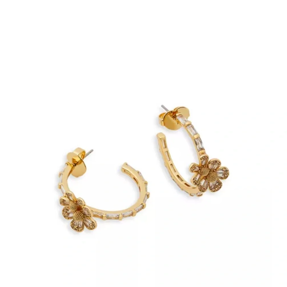 Kate Spade‎ Gold Fleurette Hoop Earrings NEW